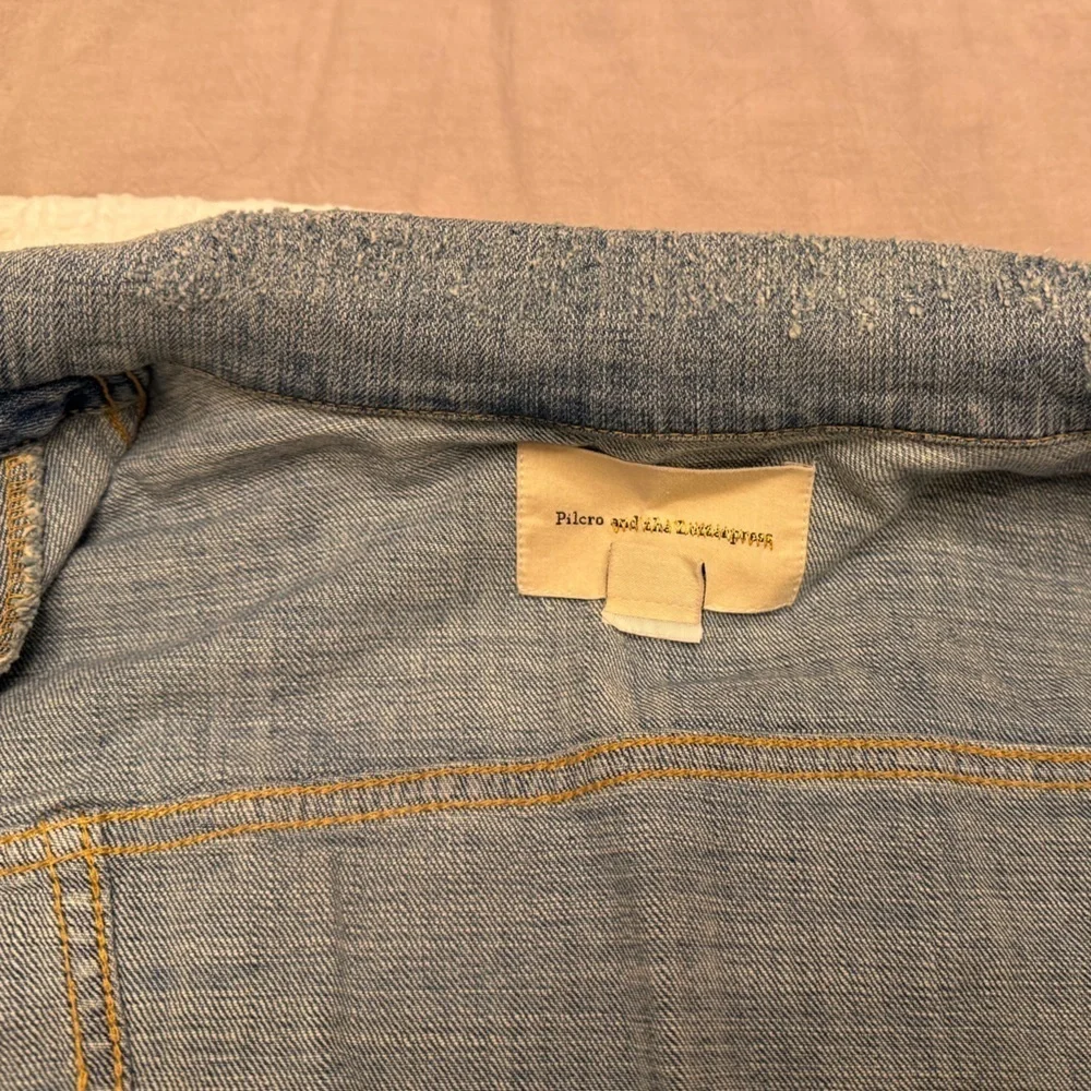Bride, Pilcro and the Letterpress Light Blue Denim Jacket